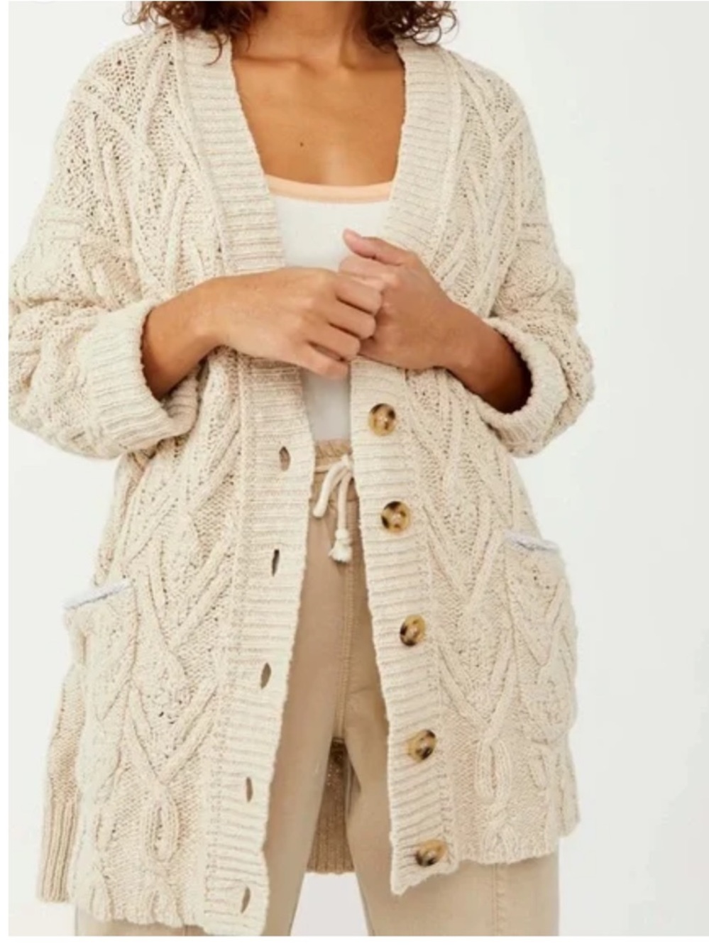FREE PEOPLE Montana Cable Knit Cardigan - Picture 1 of 5
